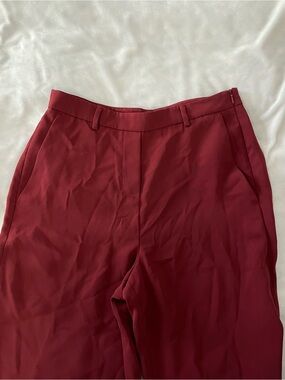 High-Rise Burgundy Pants